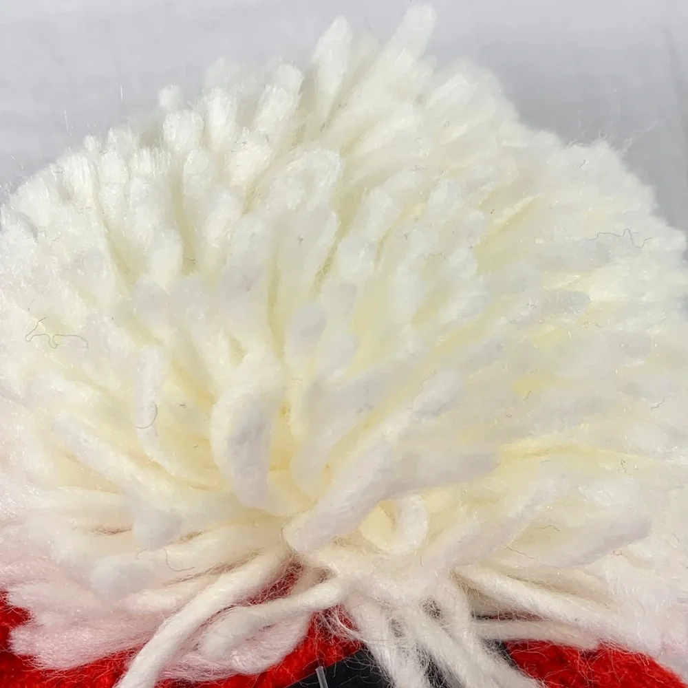 Nordic Red and White Kids Pom-Pom Beanie Cozy Winter